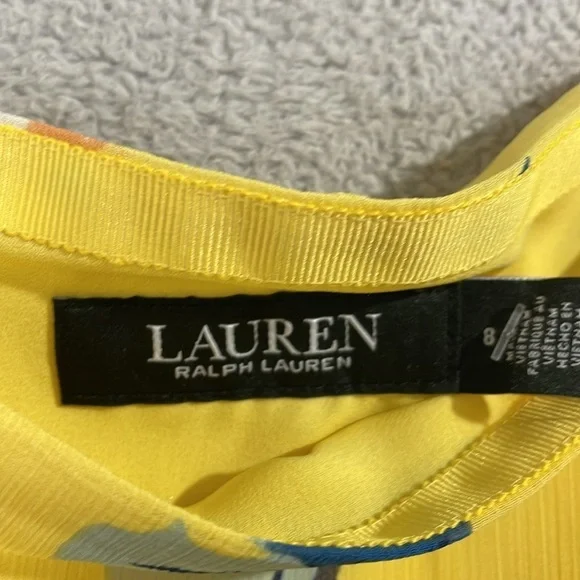NEW Lauren Ralph Lauren Womens 8 Ruffled Mini skirt Yellow H695 - Picture 6 of 9